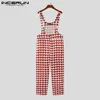 Herenbroeken Incerun 2023 Amerikaanse stijl knappe heren liefde printen jumpsuit casual mode mannelijke all-match riem rompers s-5xl