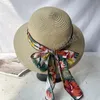 Summer Women Beach Black White Ribbon Hat Bow Raffia Hat Temperament Flat Cap Straw Hats Women's Beach Hat