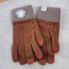 Gants tricotés avec lettres de styliste, en laine d'hiver, chauds, de sport, de haute qualité, pour hommes et femmes, cadeau d'extérieur