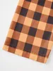 Chemisiers pour femmes automne Plaid bouton poche col rond chemisier noir à manches longues chemises décontracté hauts printemps mode femmes dames vêtements