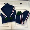 Enfants filles vintage mode deux PC survêtement de luxe designer à manches longues en coton vestes à glissière avec pantalon de sport garçons ensembles cool vêtements pour enfants automne hiver