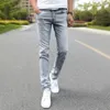 Mäns jeans fotled längd Män i mitten av tonåringen Slim Fit Pencil Stylish Denim Long Trousers Streetwear