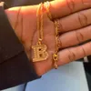 Ketens eenvoudige a-z initiële letter kettingen voor vrouwen roestvrij staal alfabetnaam hiphop mannen sieraden geschenken vriend