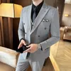 Costumes pour hommes Double boutonnage Business Hommes Costume M-5XL Trois Pièces Slim Fit Haute Qualité Pour La Fête De Mariage Bal Costume Homme Homme