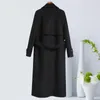 Men's Wool Blends Black Woolen Jacket Women's With belt Highend Doublesided Cashmere Overcoat Autumn And Winter Thickening Coat 231127