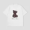 Мужские футболки роскошной бренд Pattern Bear Senior Print Men Women Leasure Cotton Fut Fot Fort негабаритный лето с коротким рукавами.