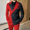 Men's Suits 2023 Suit For Men Wedding Dresses Groom Stripe Coat Pants Latest Slim Fitted 2 Pieces Designer Formal Occasions Set