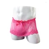 Sous-vêtements 2 en 1 Set Dentelle Transparente Grande jupe Swing avec T Back Thongs pour Sissy Sexy Sous-vêtements Solide Couleur Boxer Boxer
