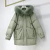 Kadın Trençkotları Öğrenciler Moda Parkas Kadınlar Kış Sıcak Gevşek Ceketler Kar Giyim Büyük Kürk yaka A-Line Sıradan Kadın Casaco Feminino