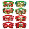 Tillbehör 50st Pet Bowknot Dog Bowtie With Bell Christmas Dekorera stil Justerbar valpfestival Party Collar för små hundtillbehör