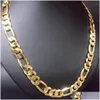 Pendants New Heavy 94G 12Mm 24K Yellow Solid Gold Filled Mens Necklace Curb Chain Jewelry Drop Delivery Home Garden Arts Crafts Dhejf