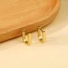 Hoop Earrings ASON Simple Oval U-Shaped For Women Men Gold Color Stainless Steel Chunky Huggie Cartilage Earring Fashion Jewelry