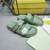 Designer Sandaler Kvinnor Män Sliders Double Buckle Letter Feel Platform Slippers Mules Summer Beach Shoes With Box EU 35-45