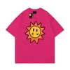 Drew Tshirt Men Designer T Shirt Smiley Sun Cards Tee Women Graphic Printing Tshirt Trend Letni Trend krótki rękaw