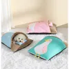 Mats Removable Winter Plush Pet Cat Bed Dog House Sleeping Bag Tent Cat Nest Kennel For Small Dog Mat Bag For Washable Cat Beds