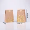 Bolsa de papel Kraft de embrulho de embrulho de presente 10pcs com adesivos de vedação bolsas de doces para embalagem de casamentos festas