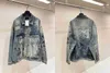 Men's Jackets designer luxury The correct version of Paris B Graffiti Heavy Industry's washed and worn blue denim jacket 8VQK