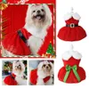 犬のアパレルクリスマス服小さな中程度の犬のための冬の温かいペットエルクサンタクロース猫コートパーカーコスチューム231124