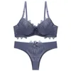 Bras Sets DKERT Sexy Women Push Up Sexy Lace Underwear Bra and Thong Set Female Bra and Panty Set 230427