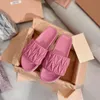 Fashion Luxury Women Slippers Sandals Casual Pool Fun Flat Slip Pools Sport Sliders Slip-On Italy Elegant Onyx Resin Napa Leather Designer Beach Flip Flops Box EU 35-40