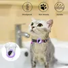 Hundhalsar Cat Collar med Bell Justerbar Breakaway Kattunge krage-säkerhet spänne för lufttagghållare fall Pet Purple