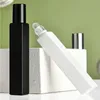 Empty Square Glass Roll On Bottles 10ml Essential Oil Perfume Bottle with Matte Black/White Color Stainless Steel Roller Ball Scanp