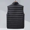 Mens Down Parkas Winter Mens White Duck Down Stand Collar Vest Fashion Casual Windproof Warm Sleeveless Jacket Brand Male Clothing Black Navy 231127