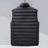 Piumino da uomo invernale da uomo piumino d'anatra bianco colletto alla coreana gilet moda casual antivento caldo giacca senza maniche marca abbigliamento maschile nero blu scuro 231127