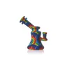 Water transfer printing silicone smoking water pipe 6inches with glass bowl smoke oil rig 868