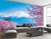 Kersenbloesem landschap muur achtergrond muurschildering 3d behang 3d behang voor tv achtergrond30356301807