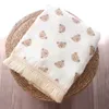 Filtar Swaddling Organic Baby Muslin Swaddle för född frans dubbelskikt bomull Sommarfilt sängklättare spädbarn grejer bebe 230426