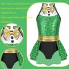 Palco desgaste crianças meninas lantejoulas natal patinação no gelo traje de natal ano cosplay smoking collant vestido jazz tap desempenho dancewear