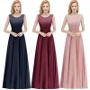 Verklig bild Scoop Neck Evening Dresses Chiffon Lace Top Ruched ärmlös Prom Party Gown Formal Eccase Wear Custom CPS1068