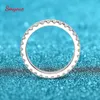 Solitaire Ring Smyoue 0.9ct 2mm Yüzük Kadınlar için Tam Enderity Match Düğün Elmas Band 100% 925 Katı Gümüş İstiflenebilir Yüzükler 230426