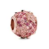 925 charm beads accessories fit pandora charms jewelry New Rose Gold Openwork Woven Infinity Bead