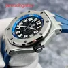 Ap Swiss Luxury Watch Royal Oak Offshore 15701st Montre pour homme Calendrier noir et bleu Plongée profonde 300 m 44 mm Montre mécanique automatique