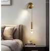 Lampes murales Lampe Retro Mounted Glass Sconces Smart Bed Swing Arm Light Salle de bain sans fil