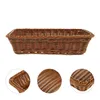 Dinnerware Sets Rectangular Rattan Basket Wicker Bread Imitation Hamper Storage Serving Guest Towel Holder Fruit Toilet Tank