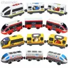 Diecast Model Cars Electric Train Set Locomotive Magnetic Car Slot Fit All Brand Biro Wooden Track Railway For Kids Educational toys