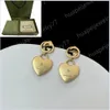 Double G Gold Heart Earrings Classic Lover Studs Designer 18K Gold Pated Earrings for Women Valentine's Day Wedding With Gift Box Embossed Stamp Ribbon Top Quality