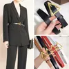 Women Leather Thin Waist Belt Fashion Classic Triangle Head Type Needle Buckle Dress Suit Closed Waist Thin Waist Belts Luxury Designer Belt Width 2.0cm