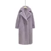 Mélanges de laine pour femmes MONMOIRA rose Long ours en peluche manteau femmes hiver chaud femmes fausse fourrure manteau dames 8 couleurs Teddy veste dames extérieur pardessus 231127