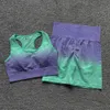 Yoga Outfit 2/3/5PCS Seamless Women Yoga Set Workout Sportswear Gym Clothing Fitness Long Sleeve Crop Top High Waist Leggings Sports Suits good P230504