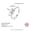 Pierścień Solitaire Classic Emerald Cut Pierścień srebrny 925 1 CT Stworzony diament