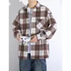 Chemises décontractées pour hommes Automne Hiver Hommes Plaid Épaissir Bouton Up Blouse Mode Coréenne Lâche Pour Homme