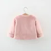 Jaquetas outono inverno crianças casacos de seda bowknot moda princesa meninas coral velo bebê superior outerwear 0-4 anos crianças jaqueta roupas