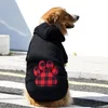 Hoodies Huisdier Grote Hond Hoodie Kleding voor Kleine Middelgrote Honden,winter Warme Fleece Geborduurde Pootafdruk Hondenjas,Franse Bulldog Jas