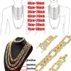 Putouzip Men's 10mm 12mm 20mm Chain 18K Gold Plated Cz Fullt Frozen Miami Cuban Necklace Armband Set