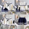 Set di abbigliamento Set di abbigliamento Autunno Ragazze Principessa Set di vestiti preppy Baby Bambini Bambini Maglione a maniche lunghe Top Maglieria Gonna a pieghe Dha2M