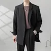 Mäns kostymer blazers mode lösa casual koreansk version stor breasted jacka affärsgrå vit svart 230427